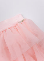 Saia Short Cotton Babados Tule