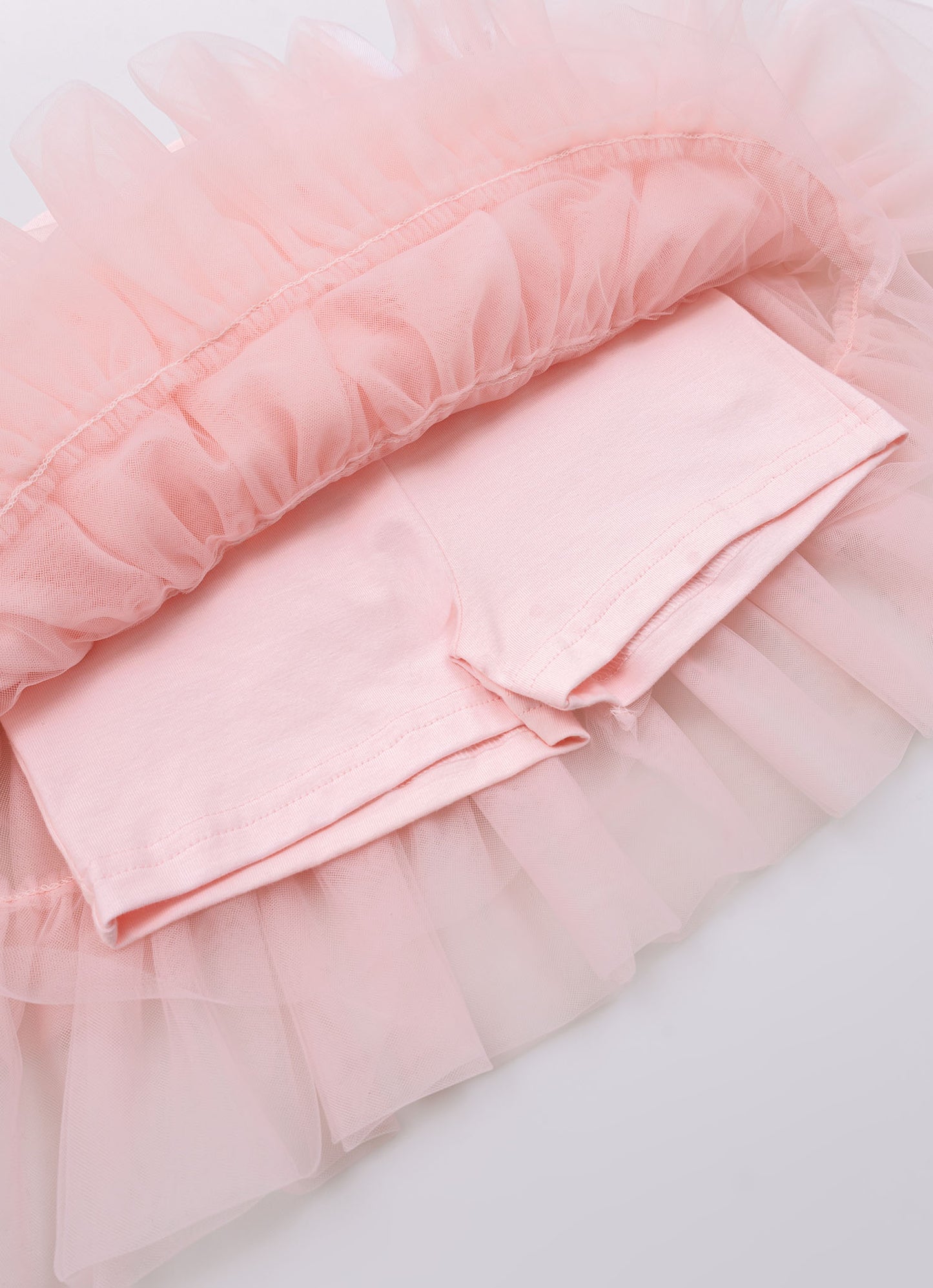 Saia Short Cotton Babados Tule