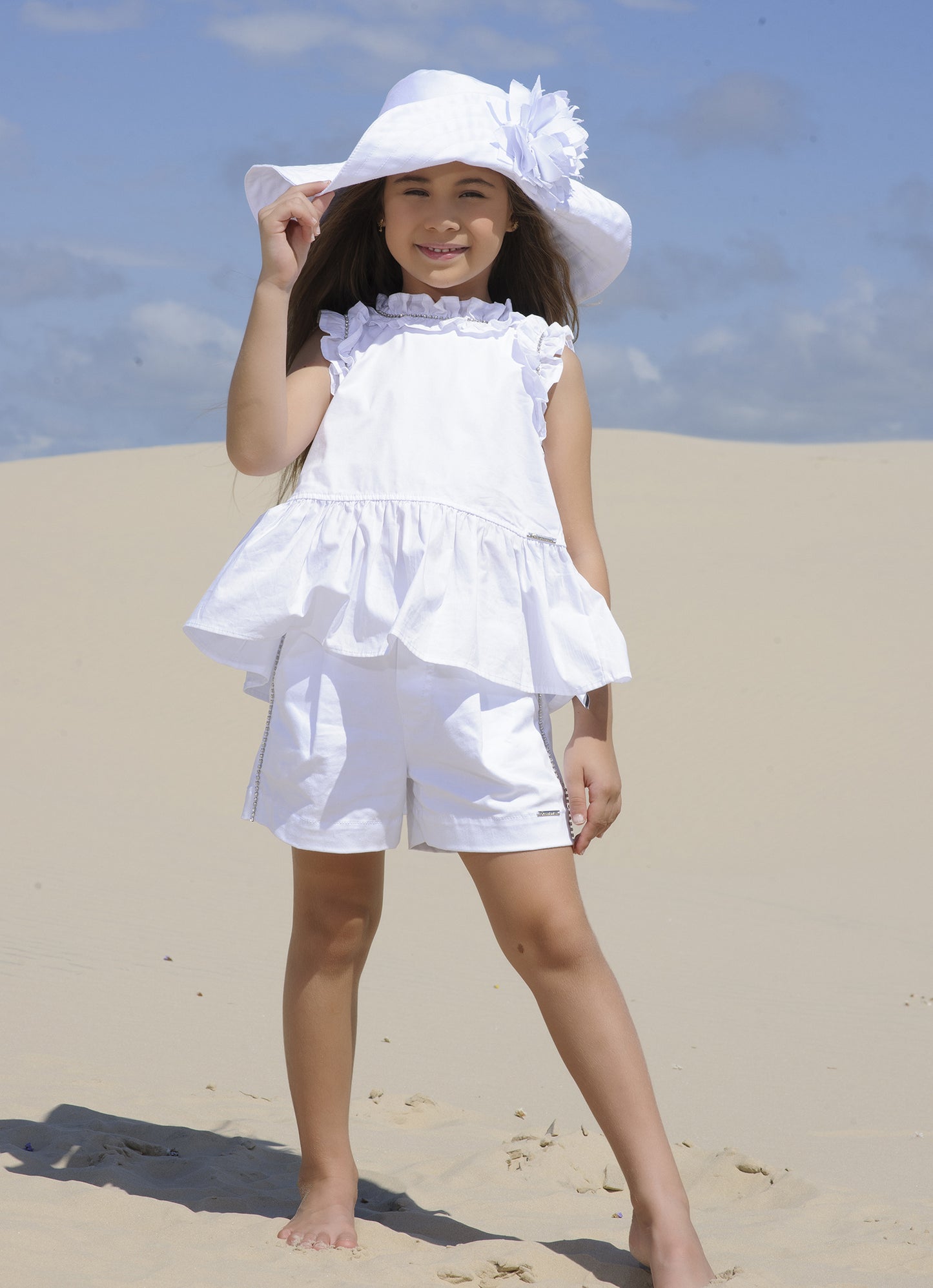 Short Sarja Alfaiataria Pregas Cristal