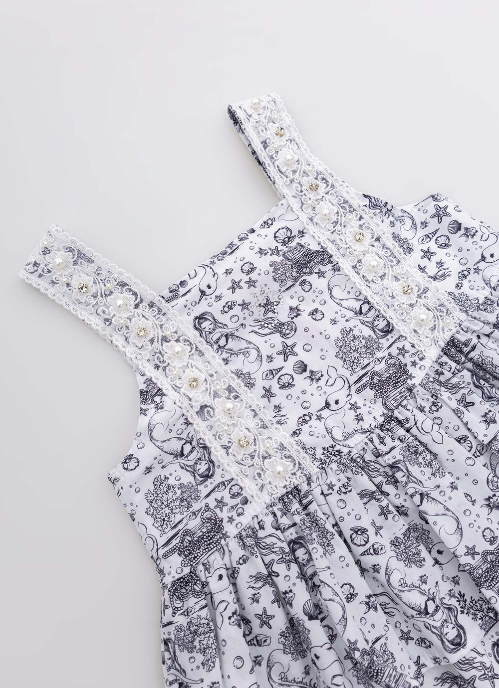 Vestido Algodão Renda Bordada