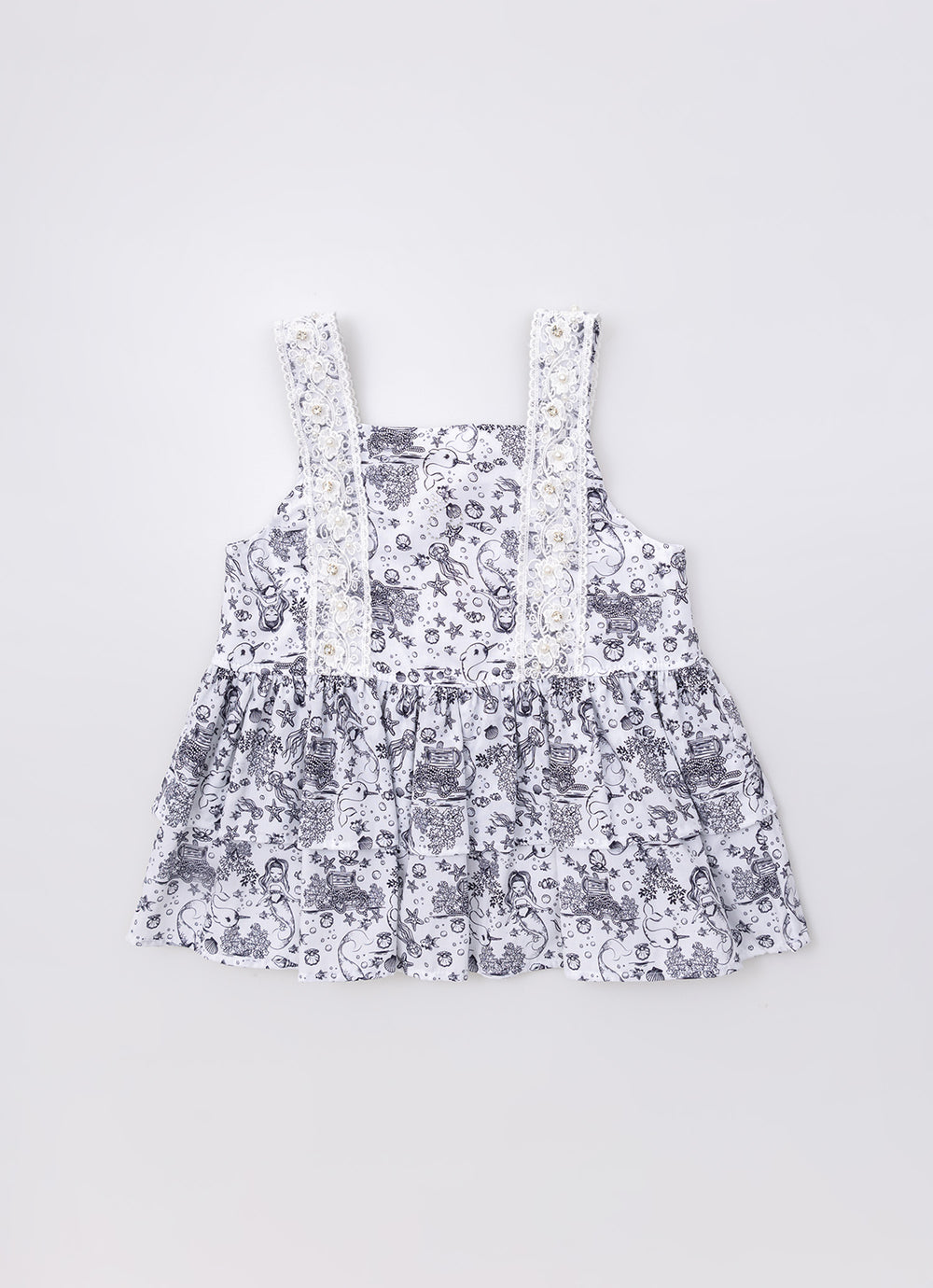 Blusa Algodão Alça Bordados