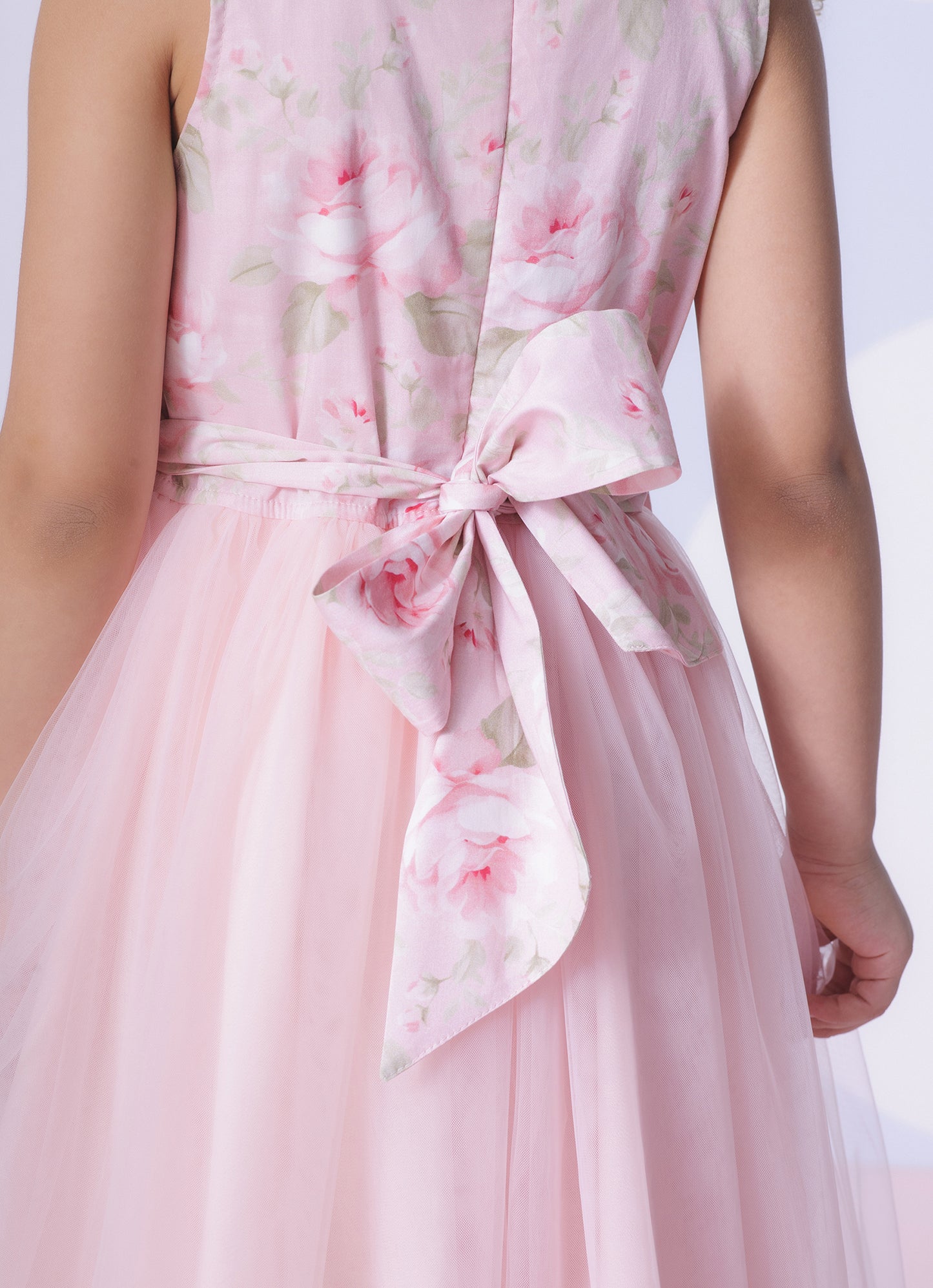 Vestido Algodão Saia Tule