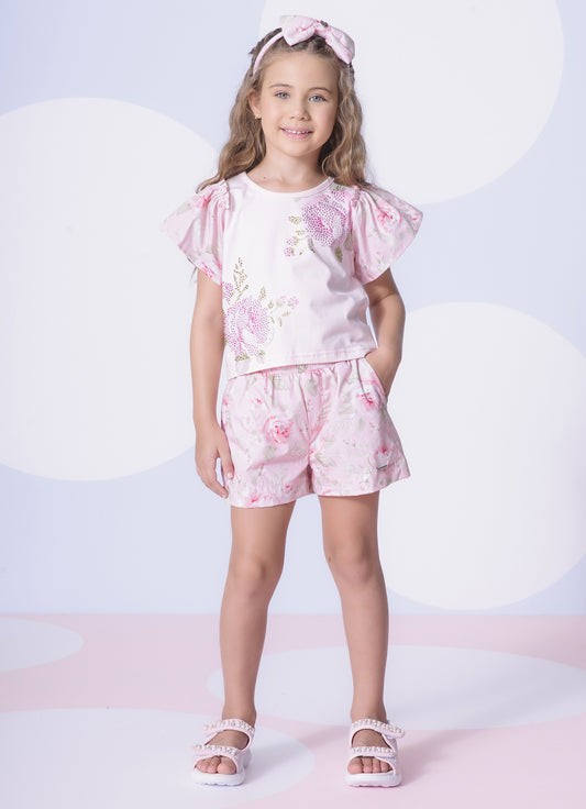 Short Algodão Estampado Floral