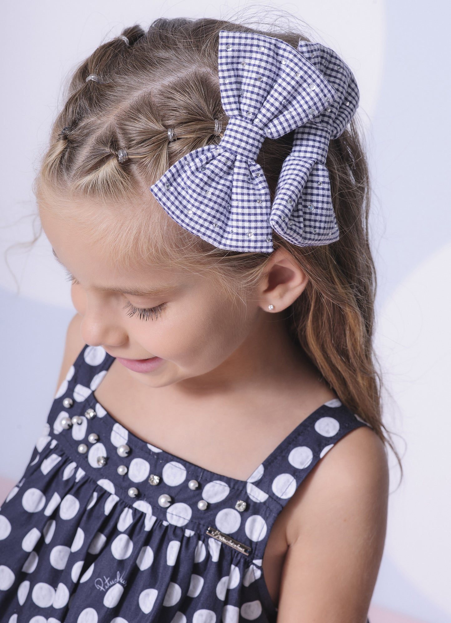 Vestido Algodão Estampado Poá Babados