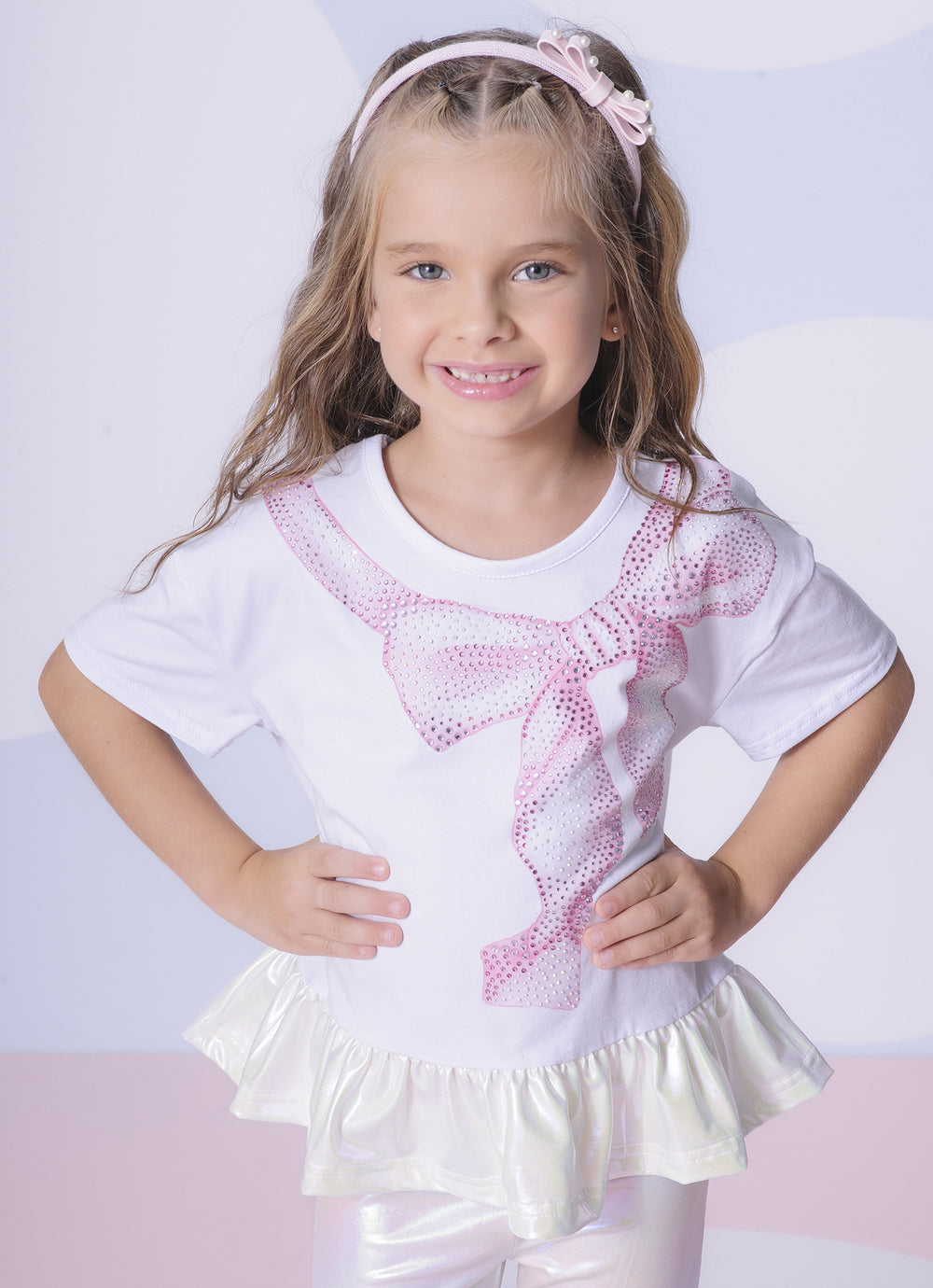 Conjunto Blusa Cotton Maxi Laço e Bermuda