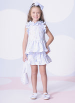 Conjunto Blusa Babado e Short Algodão Estampado