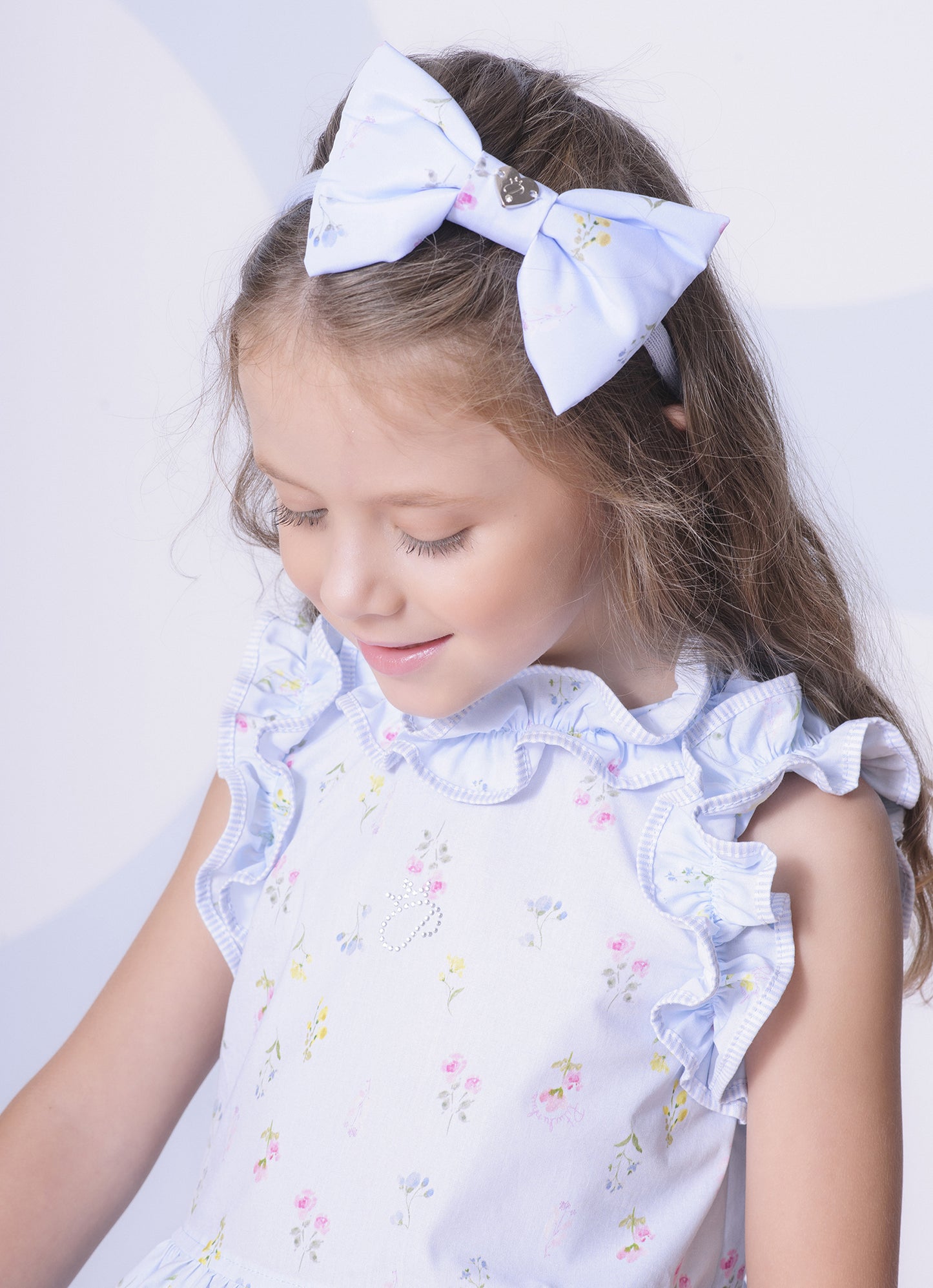 Conjunto Blusa Babado e Short Algodão Estampado