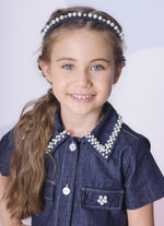 Casaqueto Jeans Fino Bordado Gola