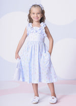 Vestido Algodão Estampado Floral Azul