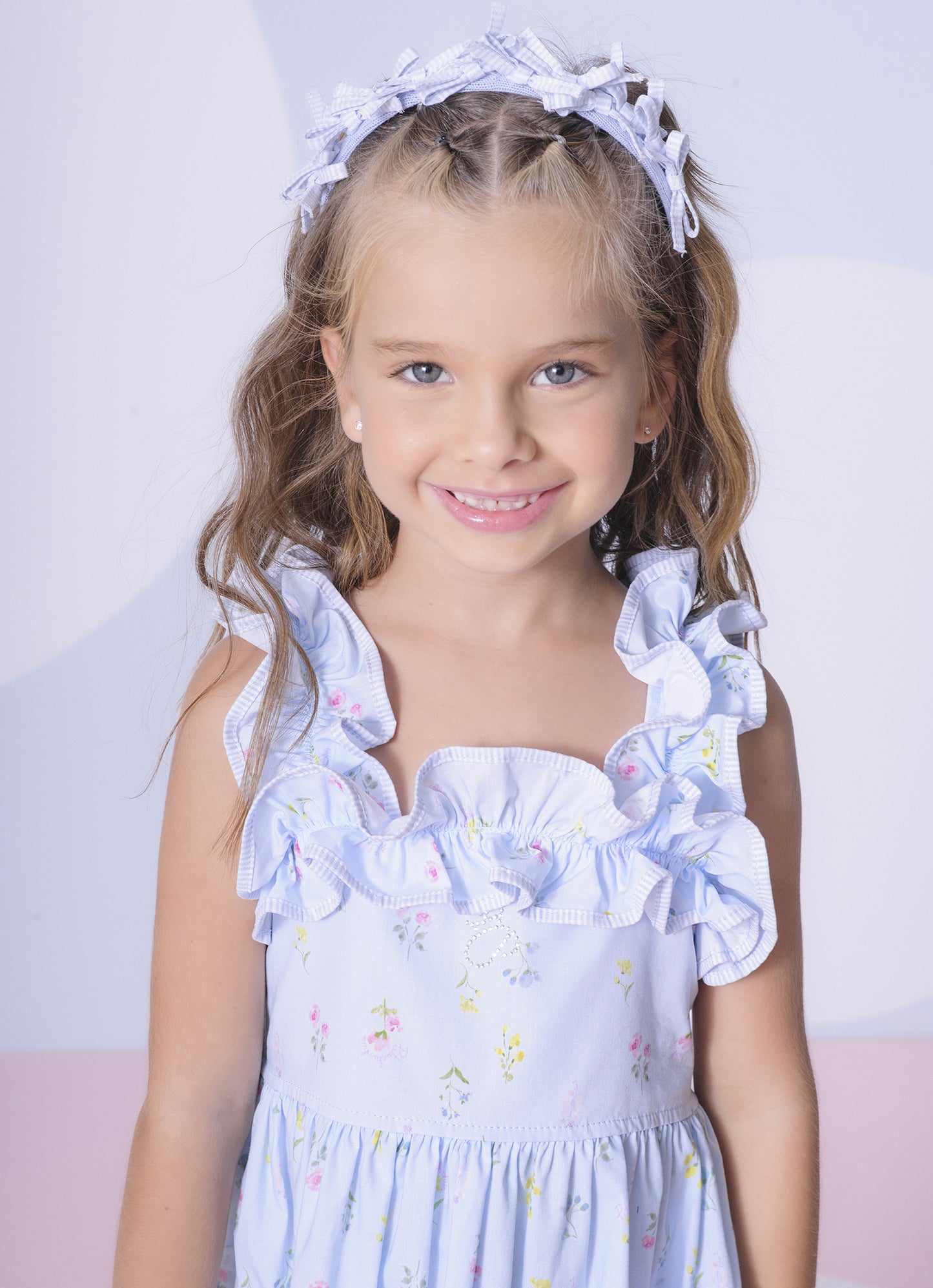Vestido Algodão Estampado Floral Azul