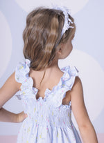 Vestido Algodão Estampado Floral Azul