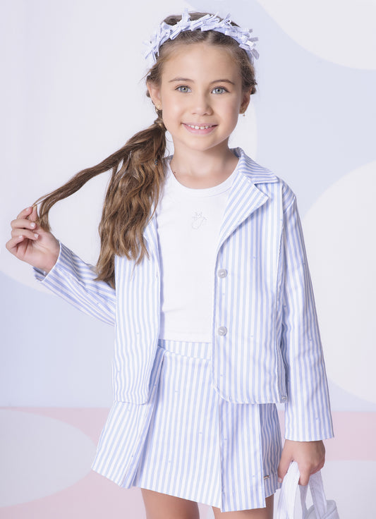 Blazer Sarja Listrada Mini Corações
