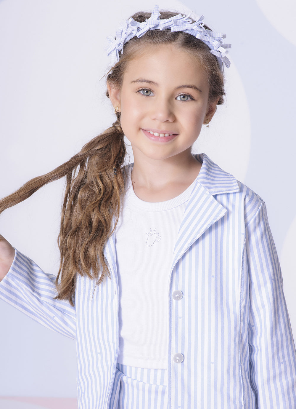 Blazer Sarja Listrada Mini Corações