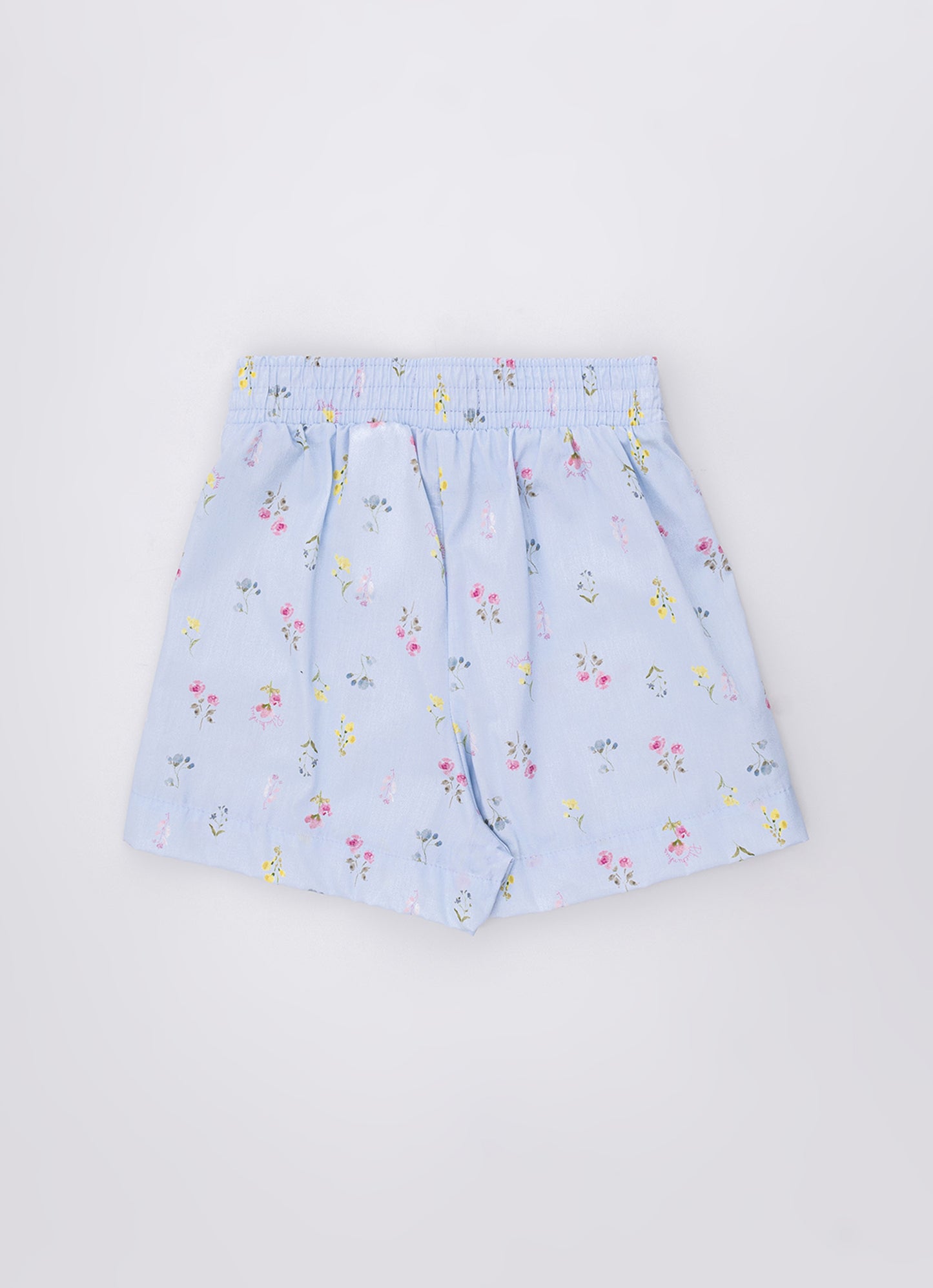 Saia Short Algodão Estampa Floral Pregas