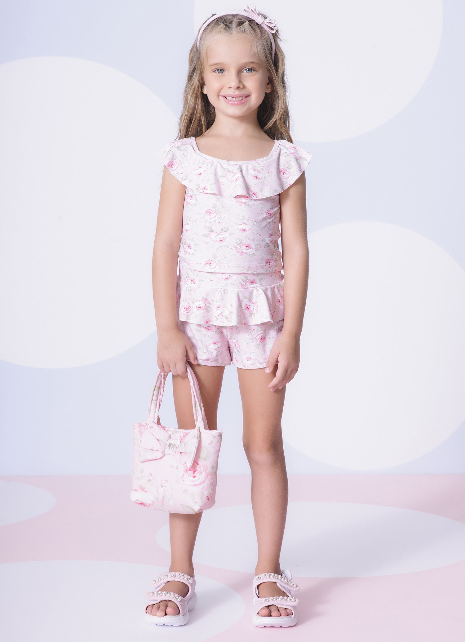 Conjunto Blusa e Short Babado Light Estampado