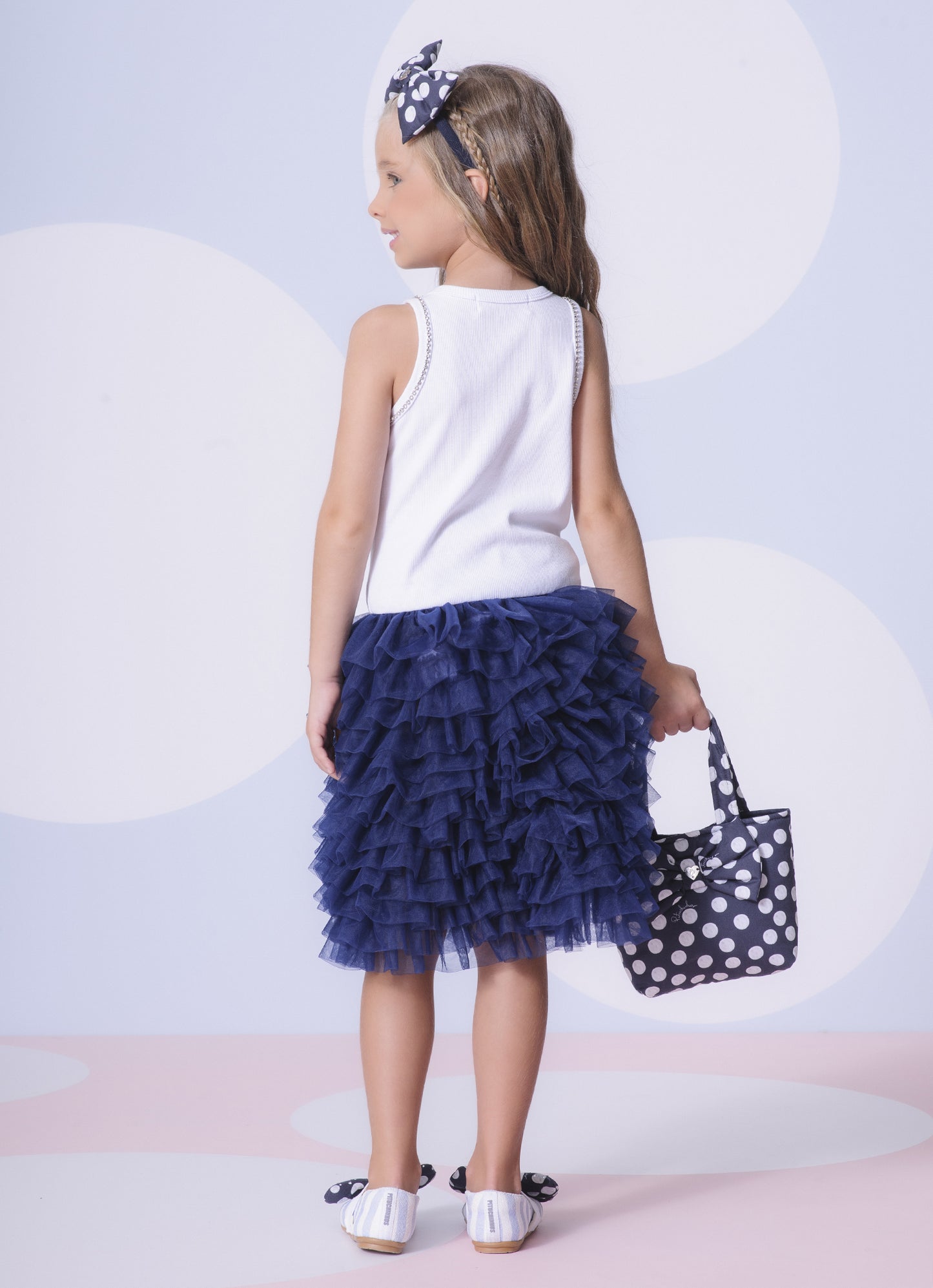 Vestido Ribana Saia Babados Tule