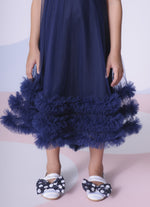 Vestido Festa Tule Maxi Laços