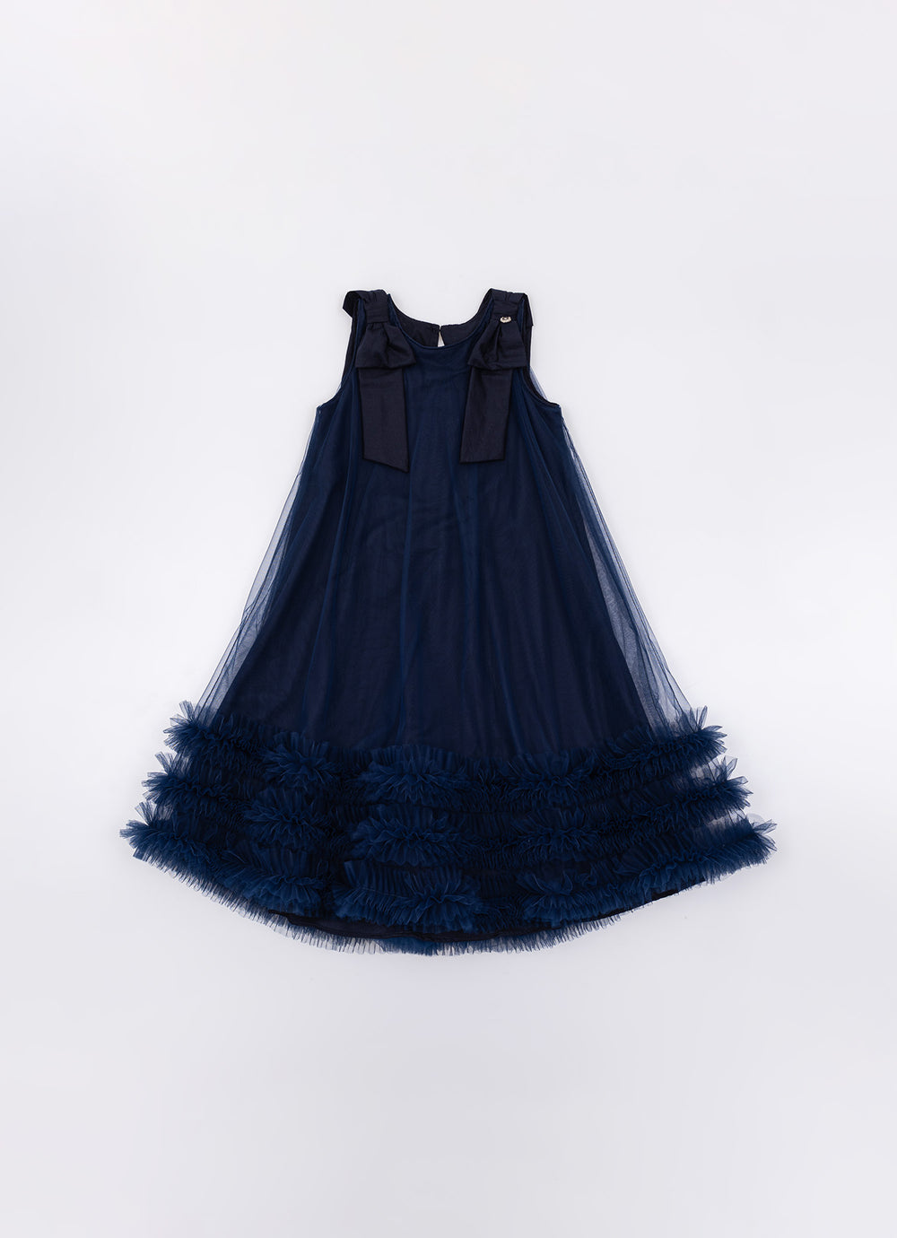 Vestido Festa Tule Maxi Laços