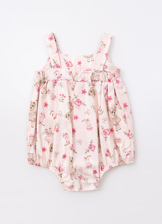 Macacão Algodão Listra Maxi Laço Puffer