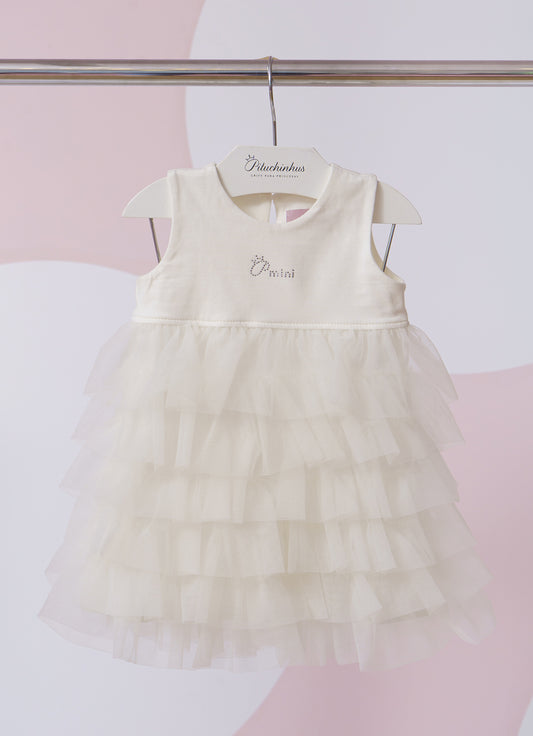 Vestido Cotton Babados Tule