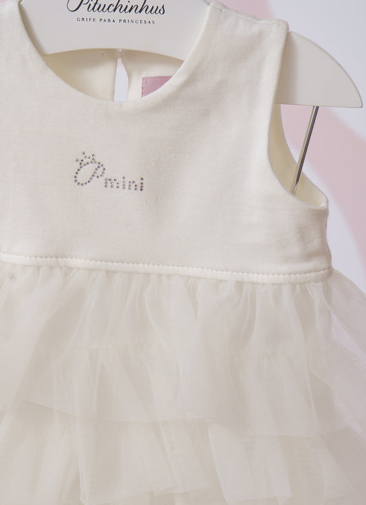 Vestido Cotton Babados Tule