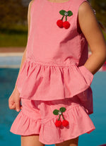 Short Algodão Xadrez Cereja Resort