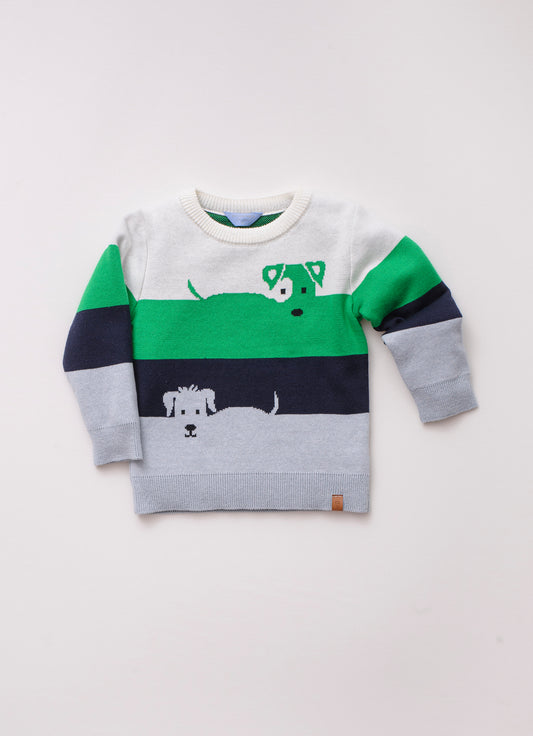 Blusa Tricot Listrada Cachorros