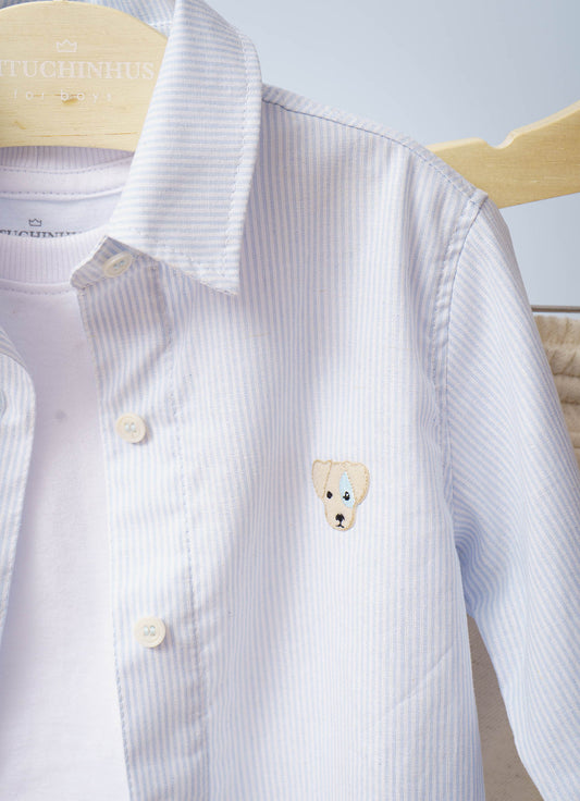 Camisa Algodão e Linho Listrada