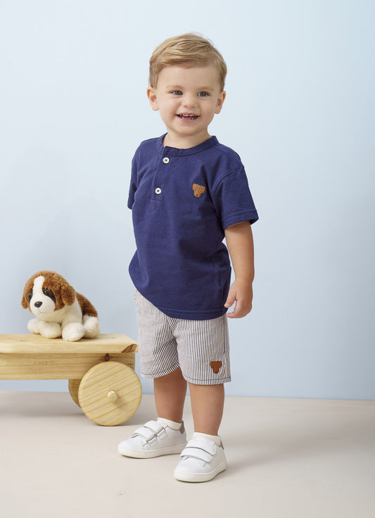 Bermuda Algodão Listrada For Boys