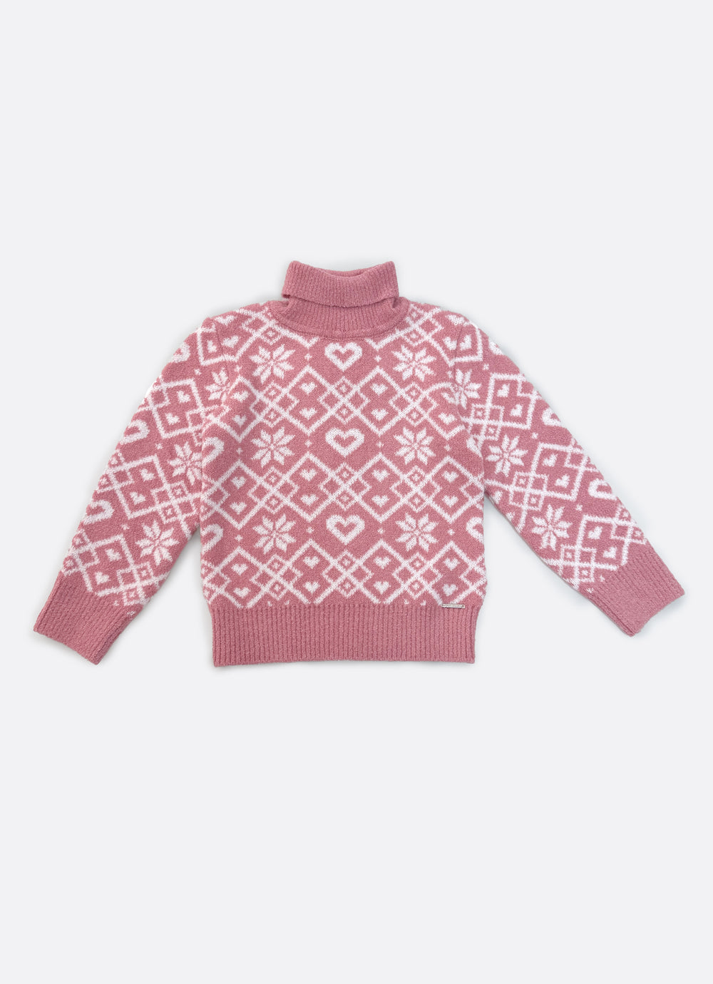Blusa Tricot Jacquard Floco E Coração Après-Ski
