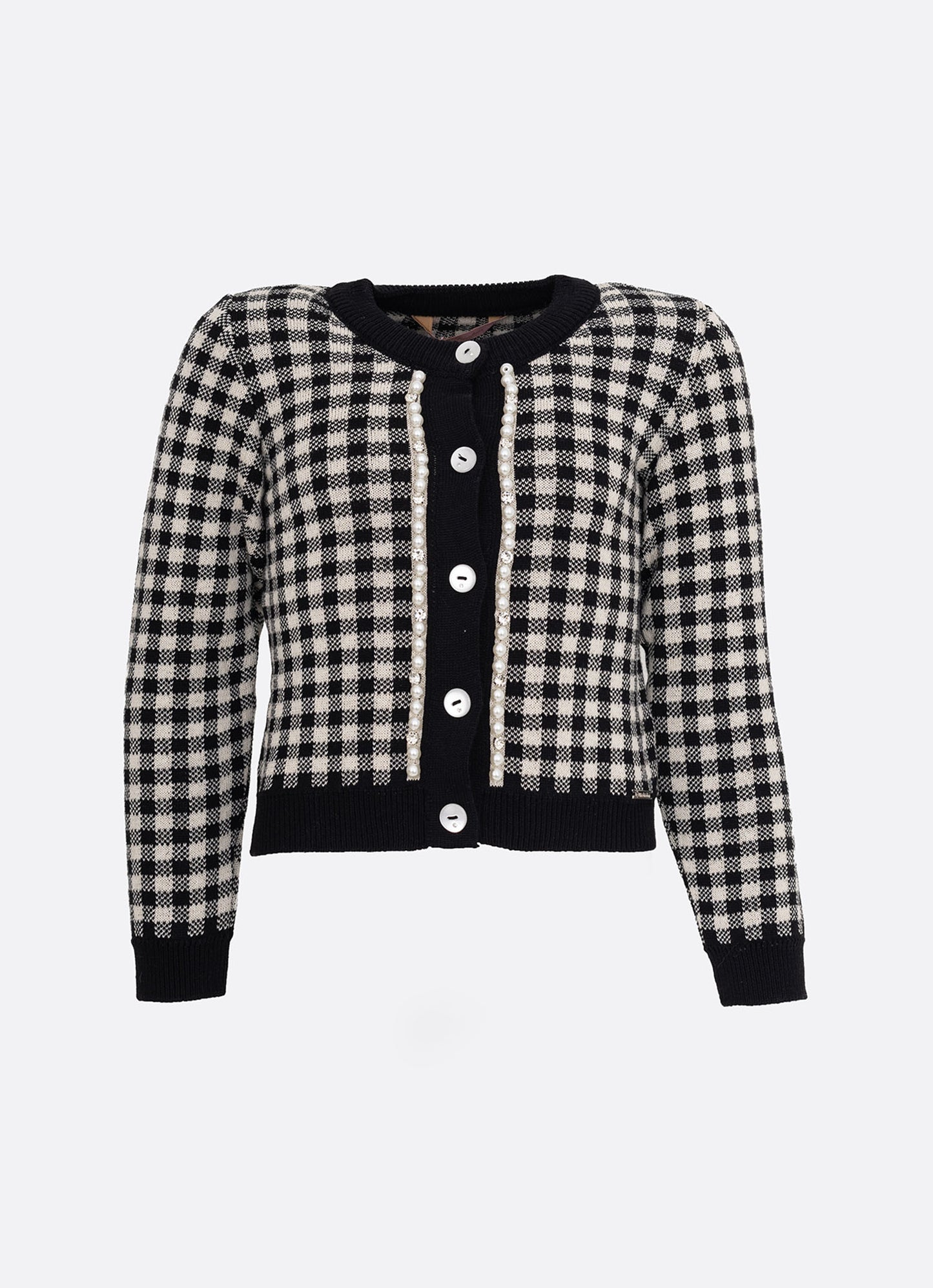 Casaqueto Tricot Xadrez Bordados
