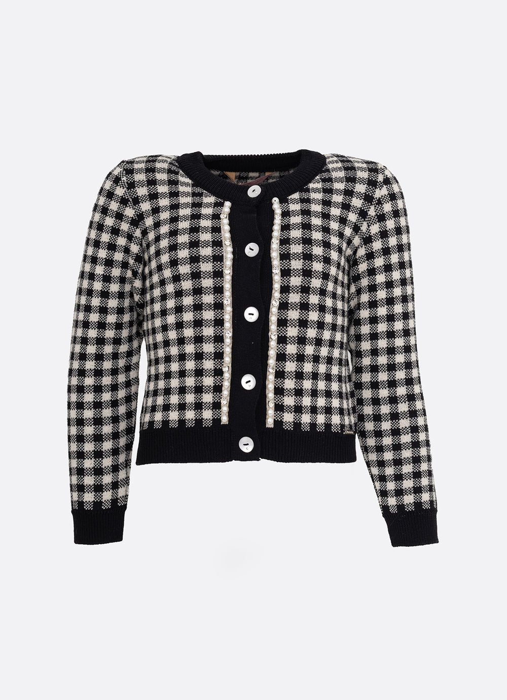 Casaqueto Tricot Xadrez Bordados