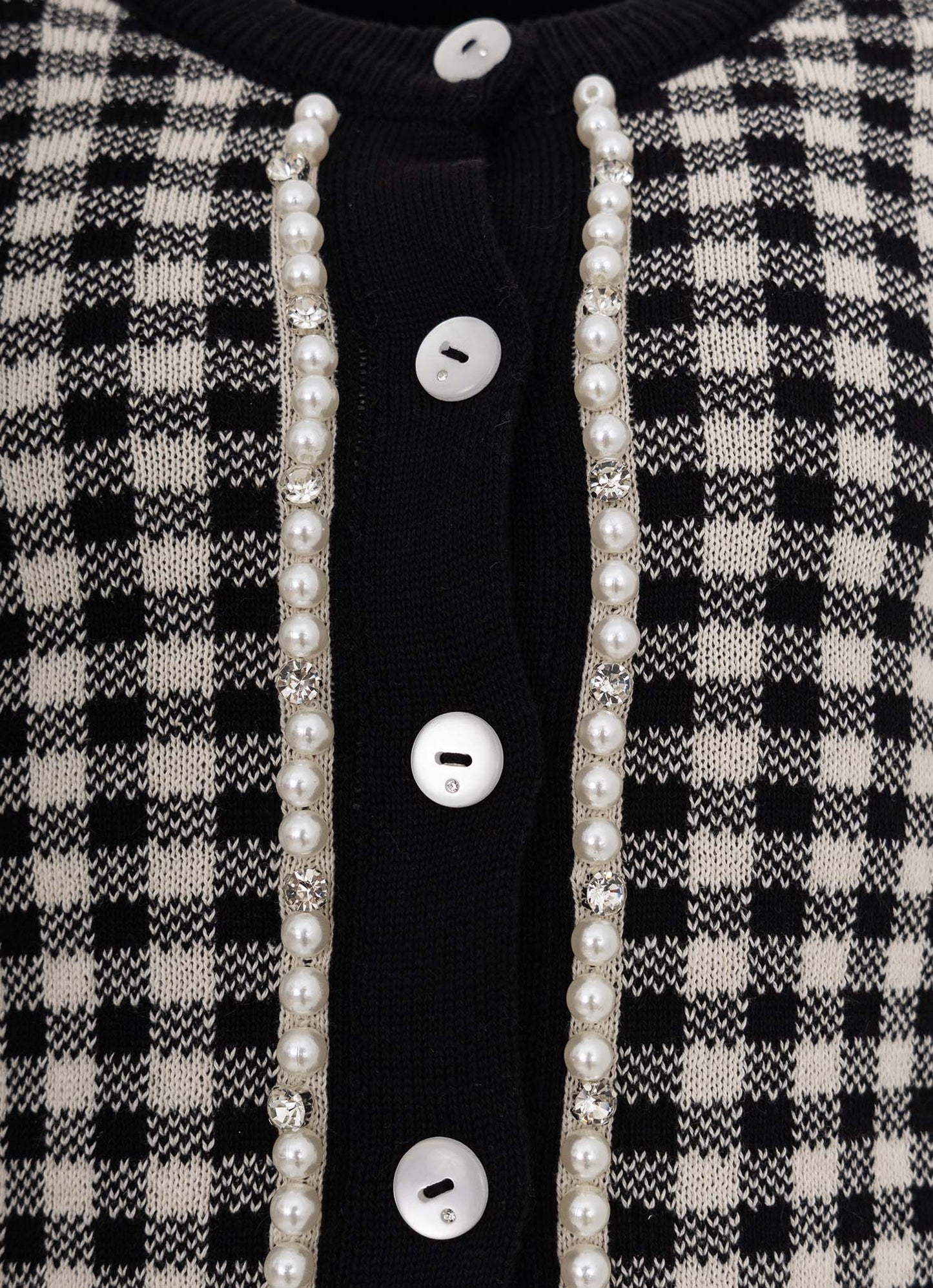 Casaqueto Tricot Xadrez Bordados