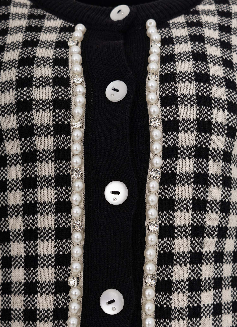 Casaqueto Tricot Xadrez Bordados