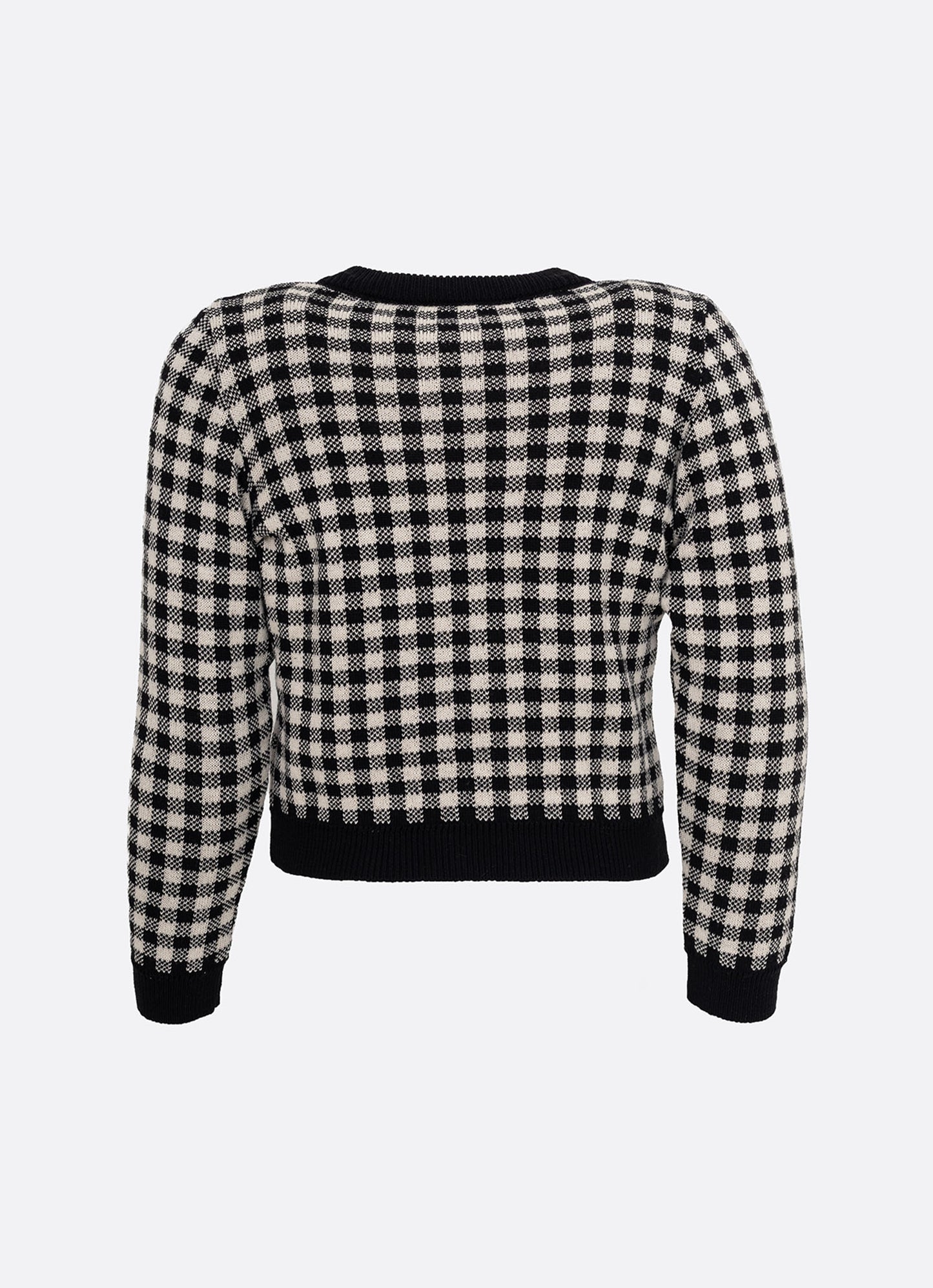 Casaqueto Tricot Xadrez Bordados