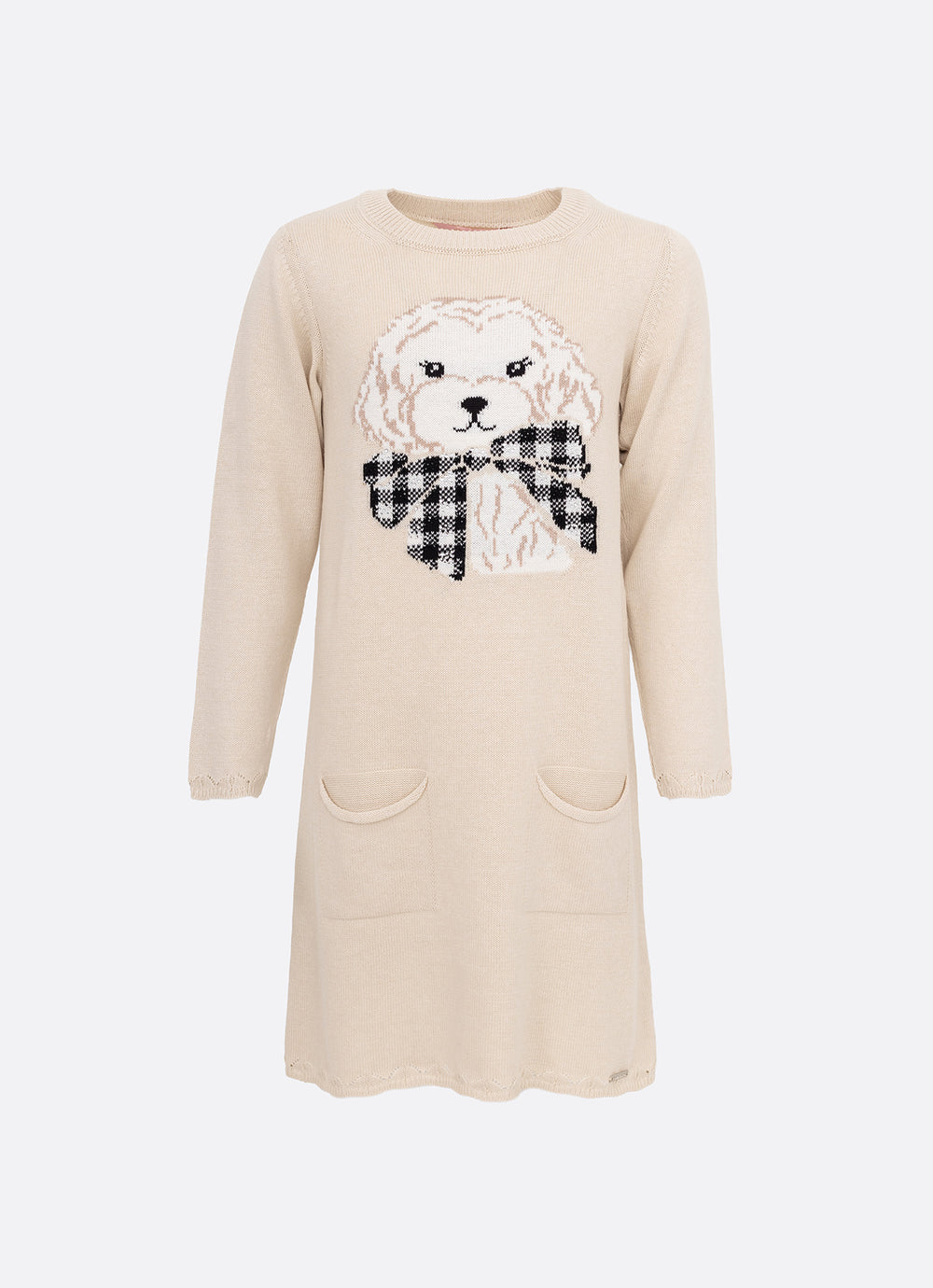 Vestido Tricot Rosto Cachorrinho Cristal