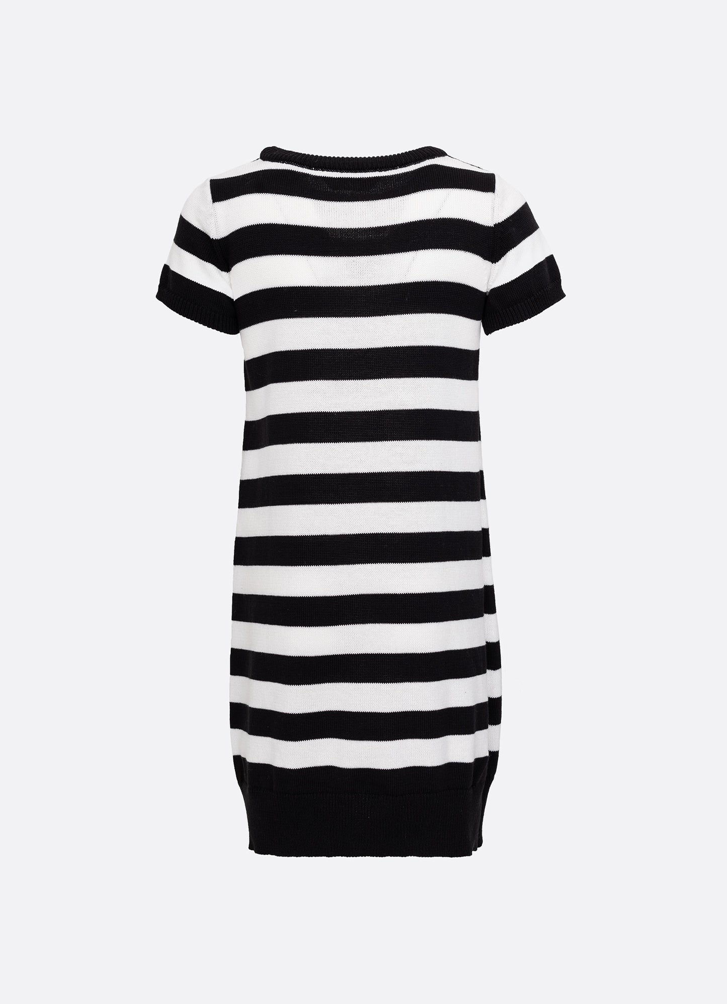 Vestido Tricot Listrado Cachorrinho Cristais
