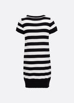 Vestido Tricot Listrado Cachorrinho Cristais
