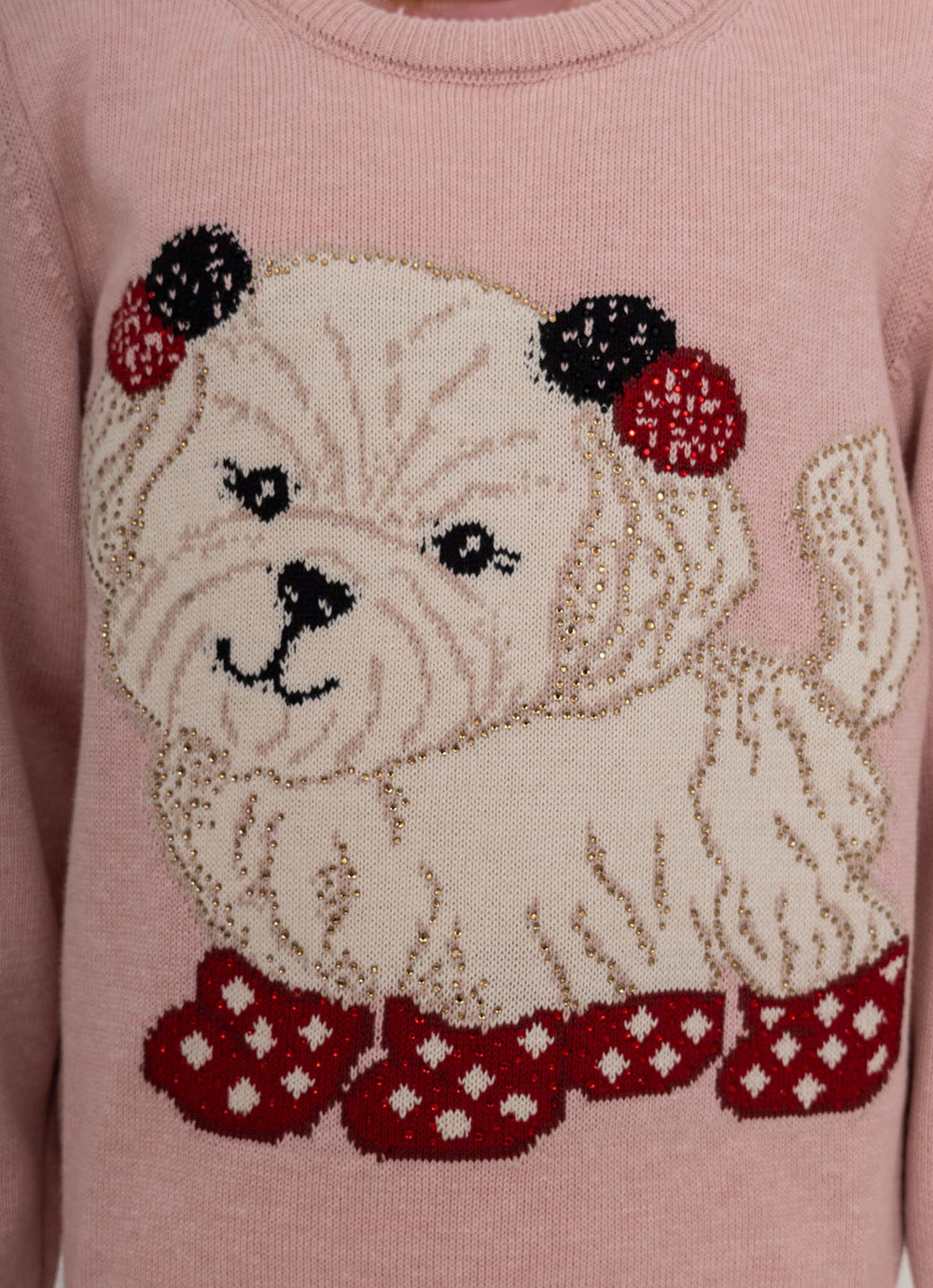 Blusa Tricot Cachorrinho Pompom Cristal