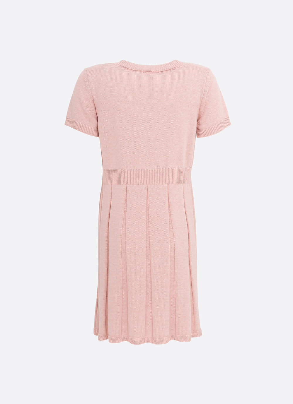 Vestido Tricot Laço Cristal Saia Plissada