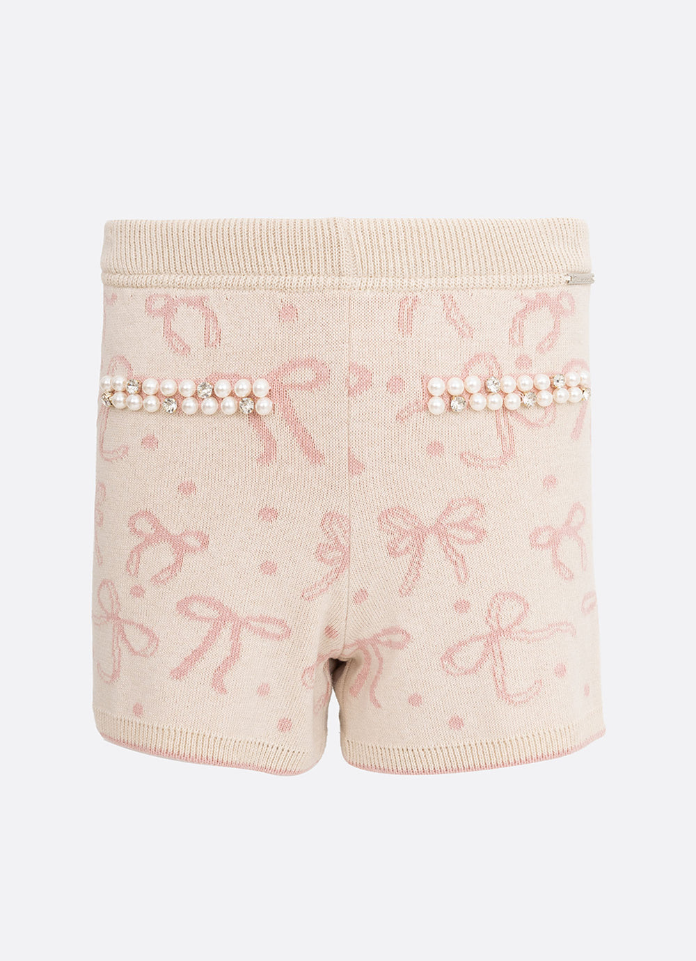 Short Tricot Multi Laços Bolsos Bordados