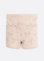 Short Tricot Multi Laços Bolsos Bordados