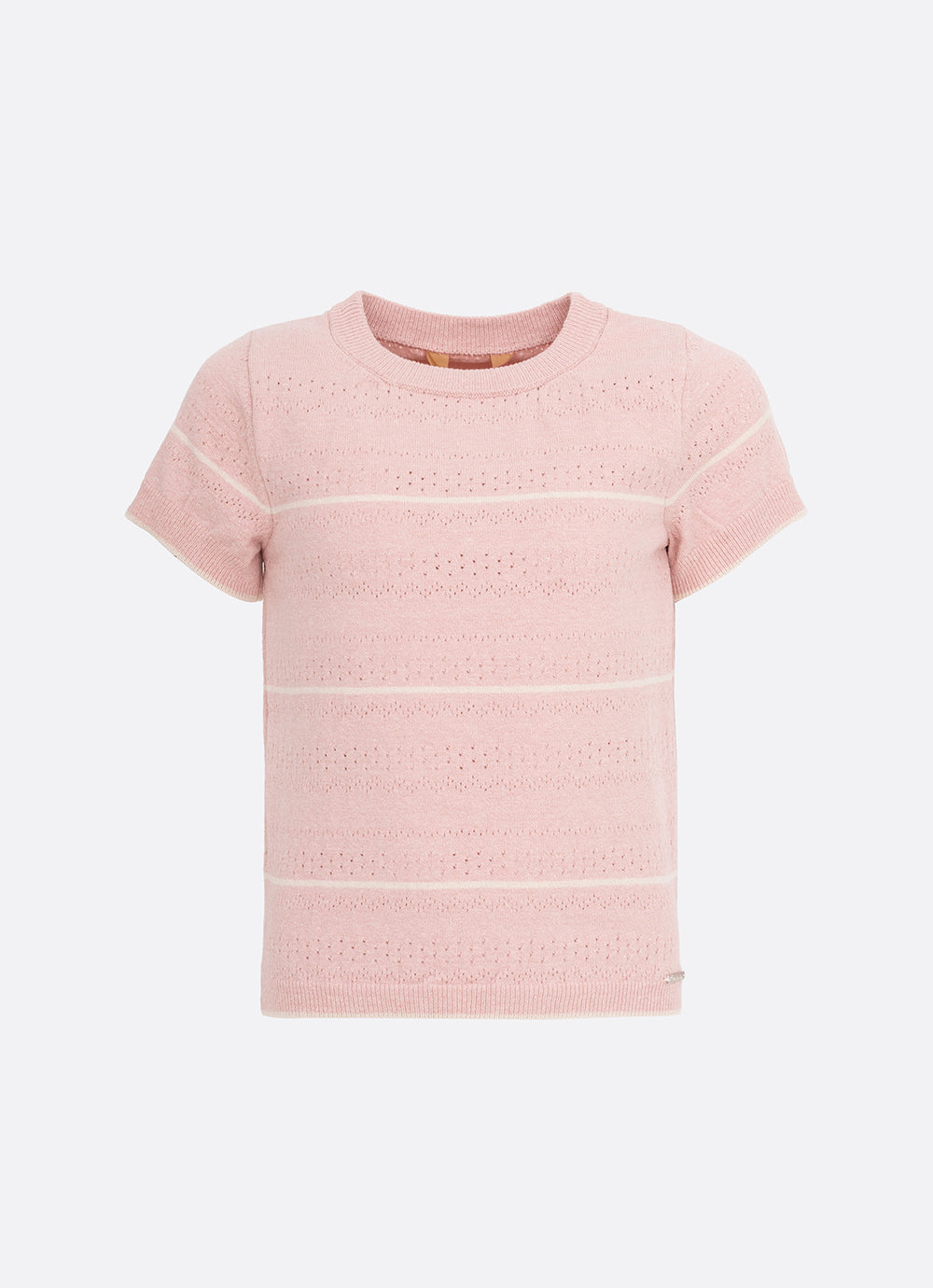 Blusa Tricot Manga Curta Mix de Pontos