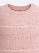 Blusa Tricot Manga Curta Mix de Pontos