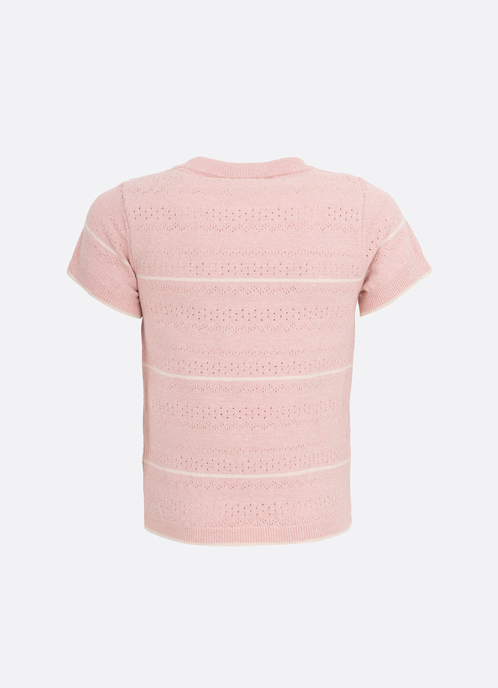 Blusa Tricot Manga Curta Mix de Pontos