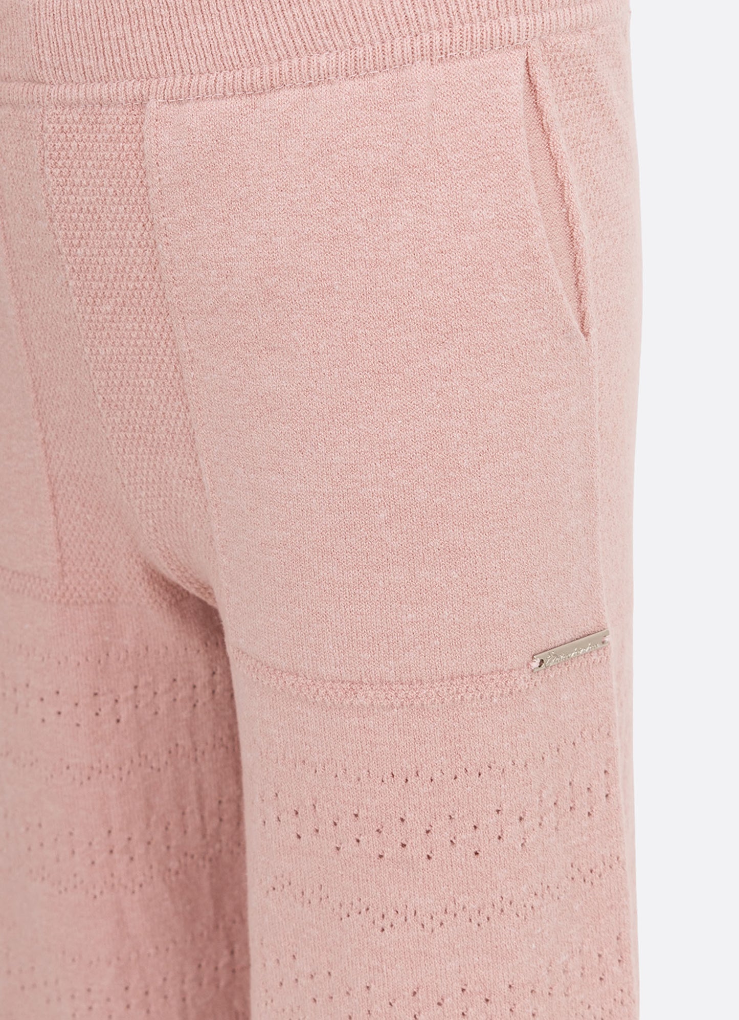 Calça Tricot Reta Mix de Pontos