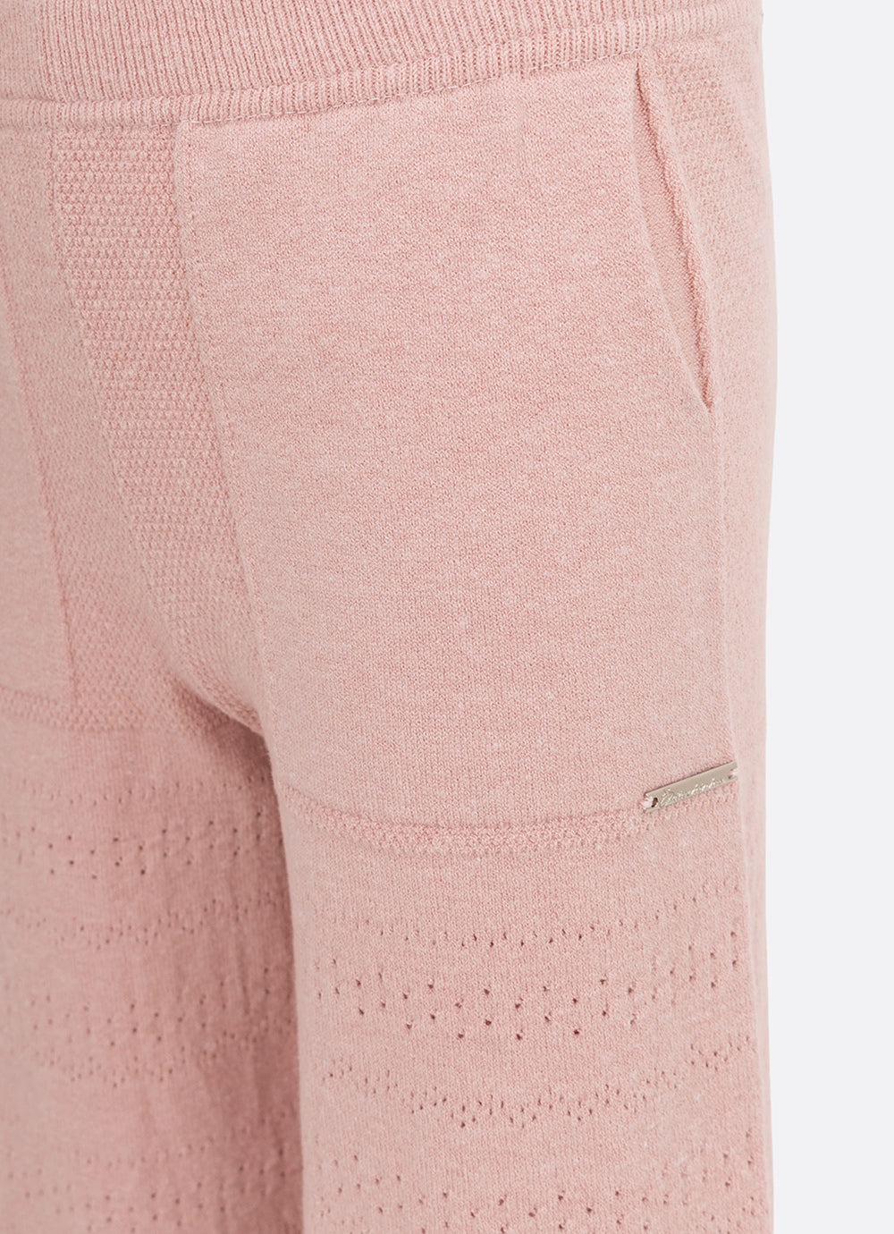 Calça Tricot Reta Mix de Pontos