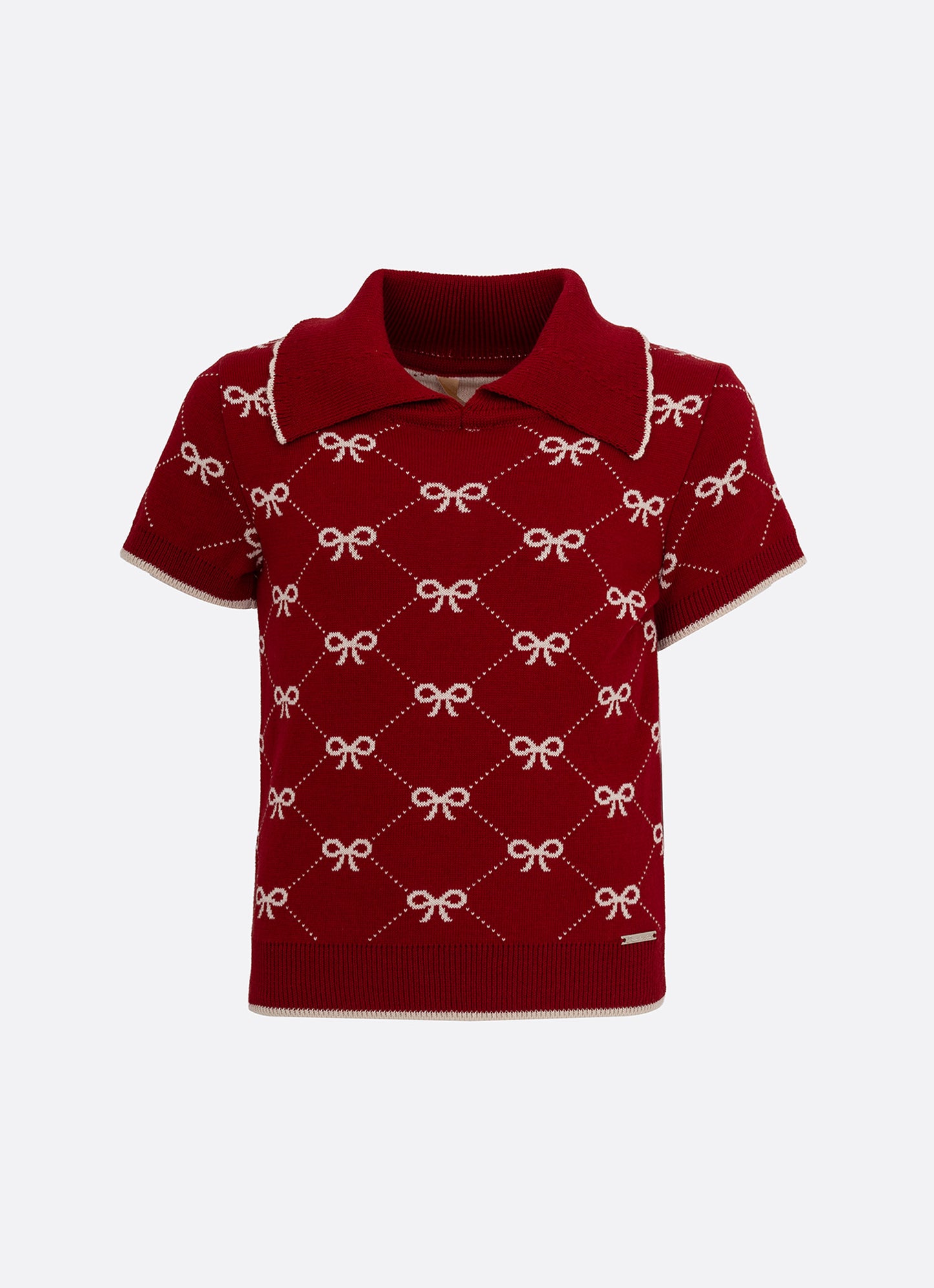 Blusa Tricot Gola Polo Mini Laços