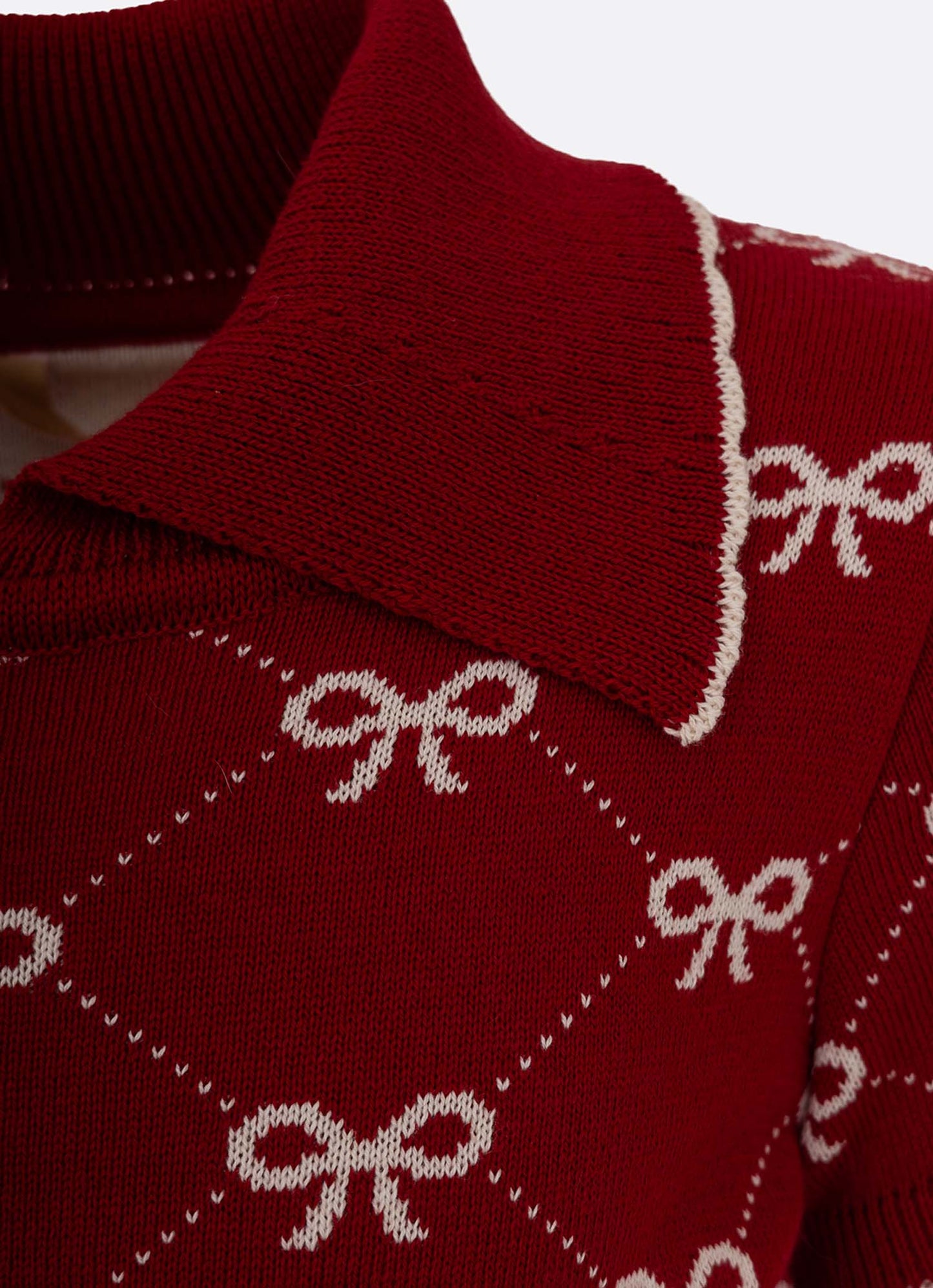 Blusa Tricot Gola Polo Mini Laços