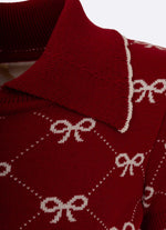 Blusa Tricot Gola Polo Mini Laços